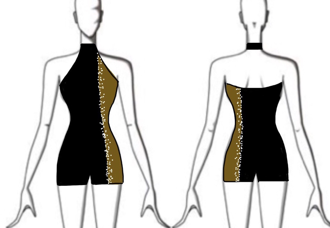 Colour Blocked Halter Biketard