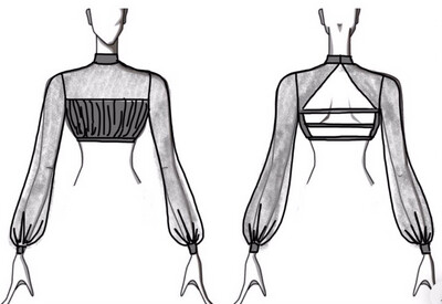 Dance Basics Long Sleeve Crop Top With Ruching