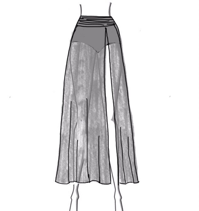 Dance Basics Maxi Skirt With Attached Brief &amp; Ruching