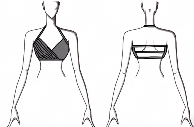 Dance Basics Halter Bra Top With Ruching