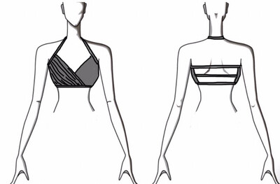 Dance Basics Halter Bra Top With Ruching