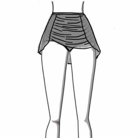 Dance Basics Brief With Back Skirt &amp; Ruching