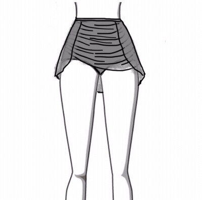 Dance Basics Brief With Back Skirt &amp; Ruching