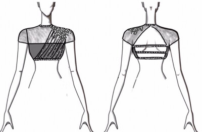 Embellished Cap Sleeve Crop Top With Ruching