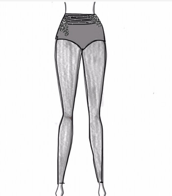 Embellished Brief With Leggings &amp; Ruching