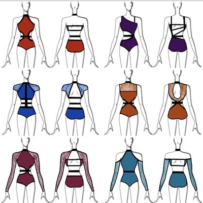 Black Banded Leotards