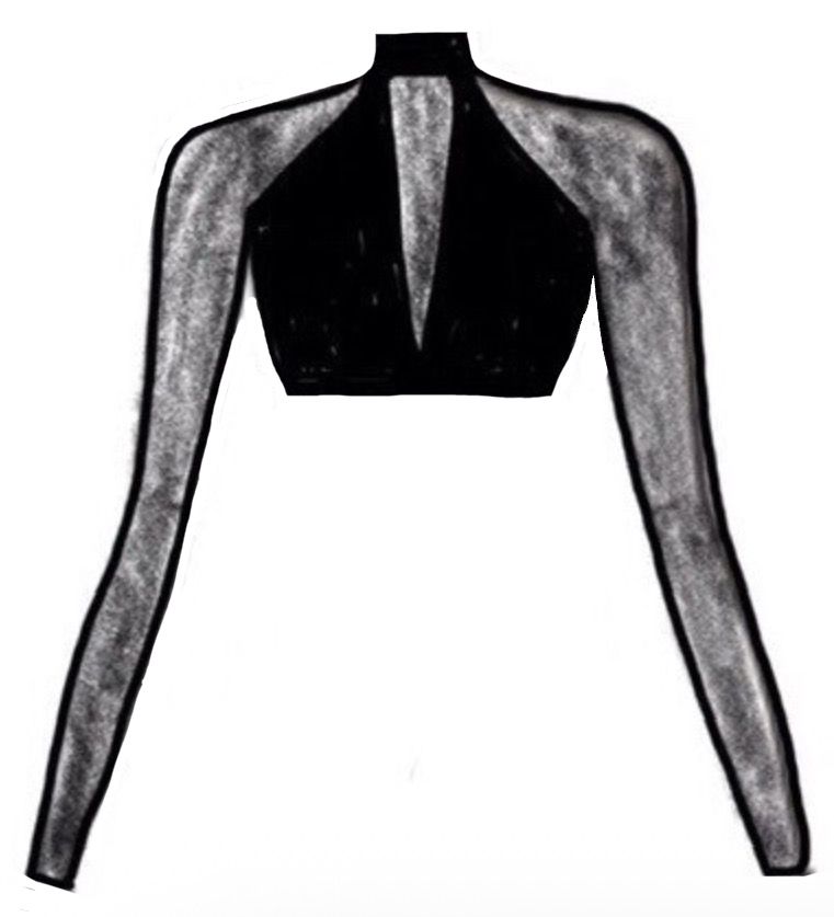 Dance Basics Deep V Long Sleeve Crop Top Dance Basics Deep V Long Sleeve Crop Top