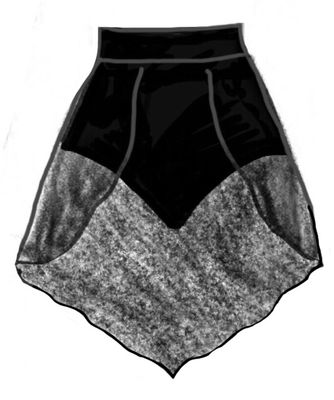 Dance Basics High Waisted Brief With 3/4 Skirt Dance Basics High Waisted Brief With 3/4 Skirt