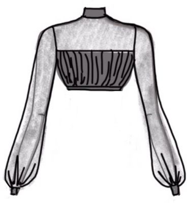 Dance Basics Long Sleeve Crop Top With Ruching Dance Basics Long Sleeve Crop Top With Ruching