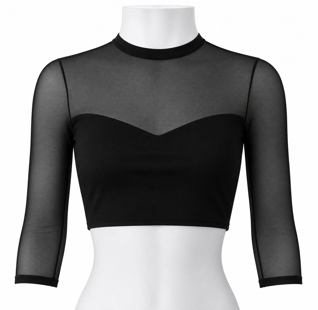 Sweetheart 3/4 Sleeve Crop Top