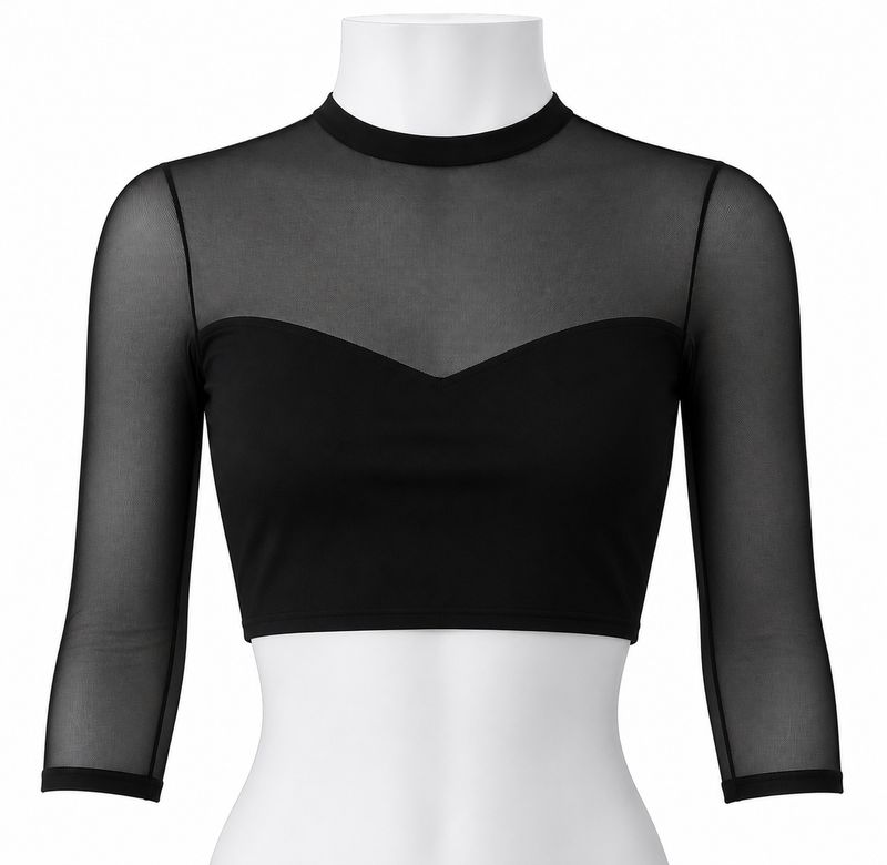 Sweetheart 3/4 Sleeve Crop Top