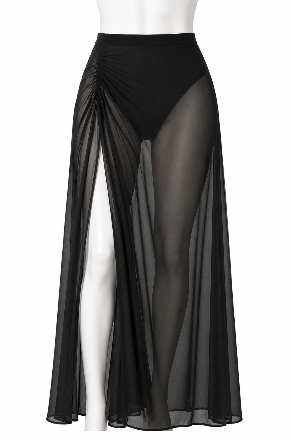 Maxi Skirt With Attached Brief &amp; Ruching
