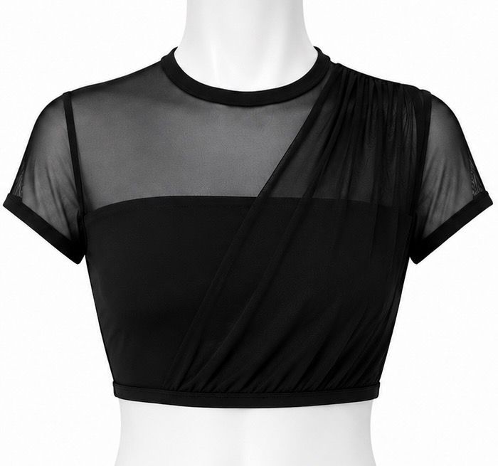 Cap Sleeve Crop Top With Ruching