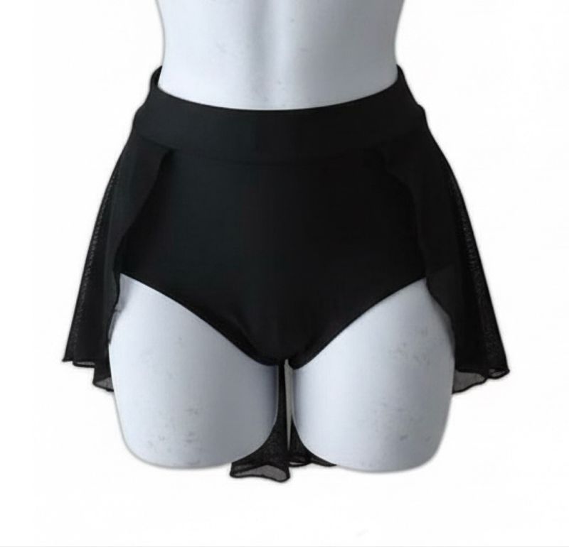 High Waisted Brief With Short 3/4 Skirt