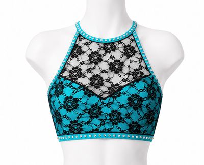 Lace Overlay Halter Top