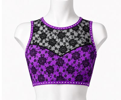 Lace Overlay Sleeveless Crop Top