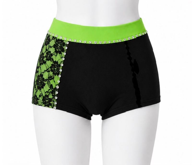 Shorts With Right Side Lace Panel