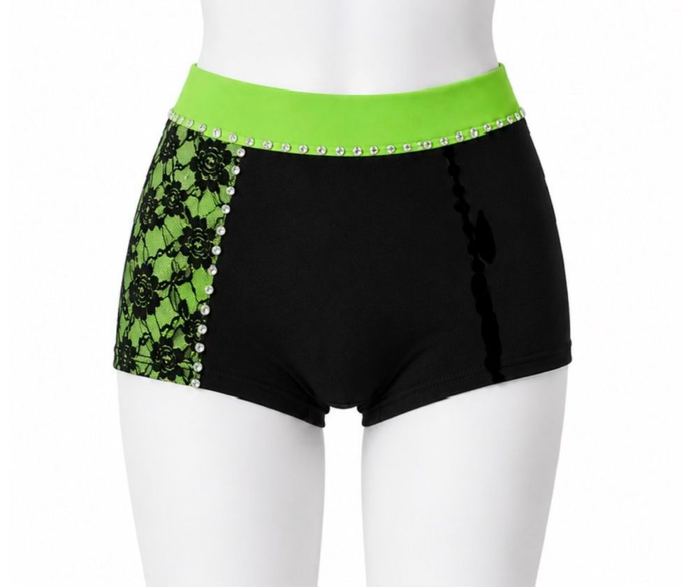 Shorts With Right Side Lace Panel