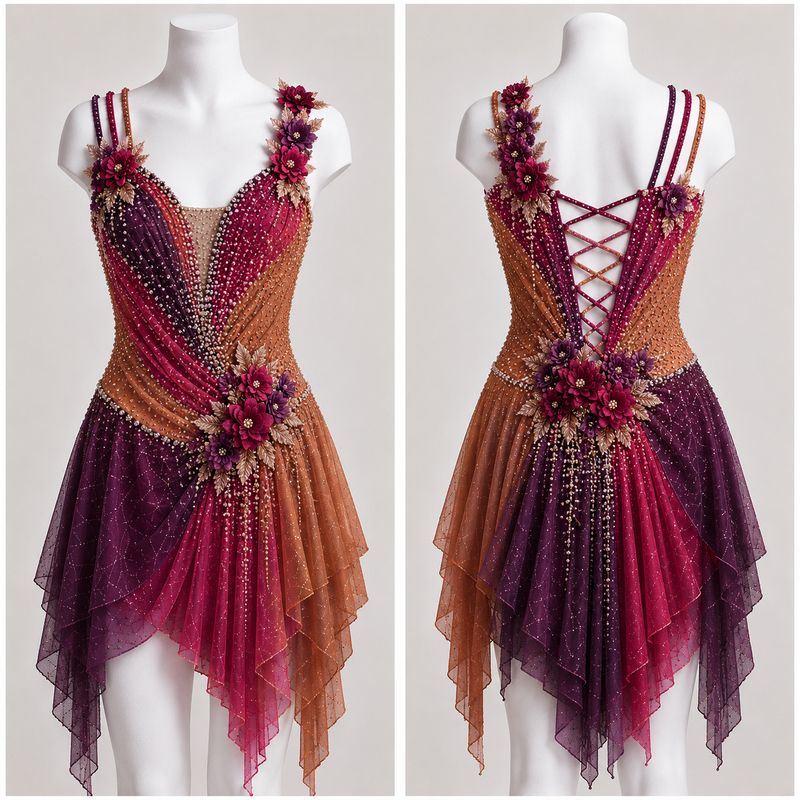 Cascading Blooms Skating Dress