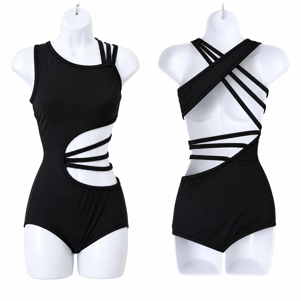 Asymmetrical Multiple Strap Leotard