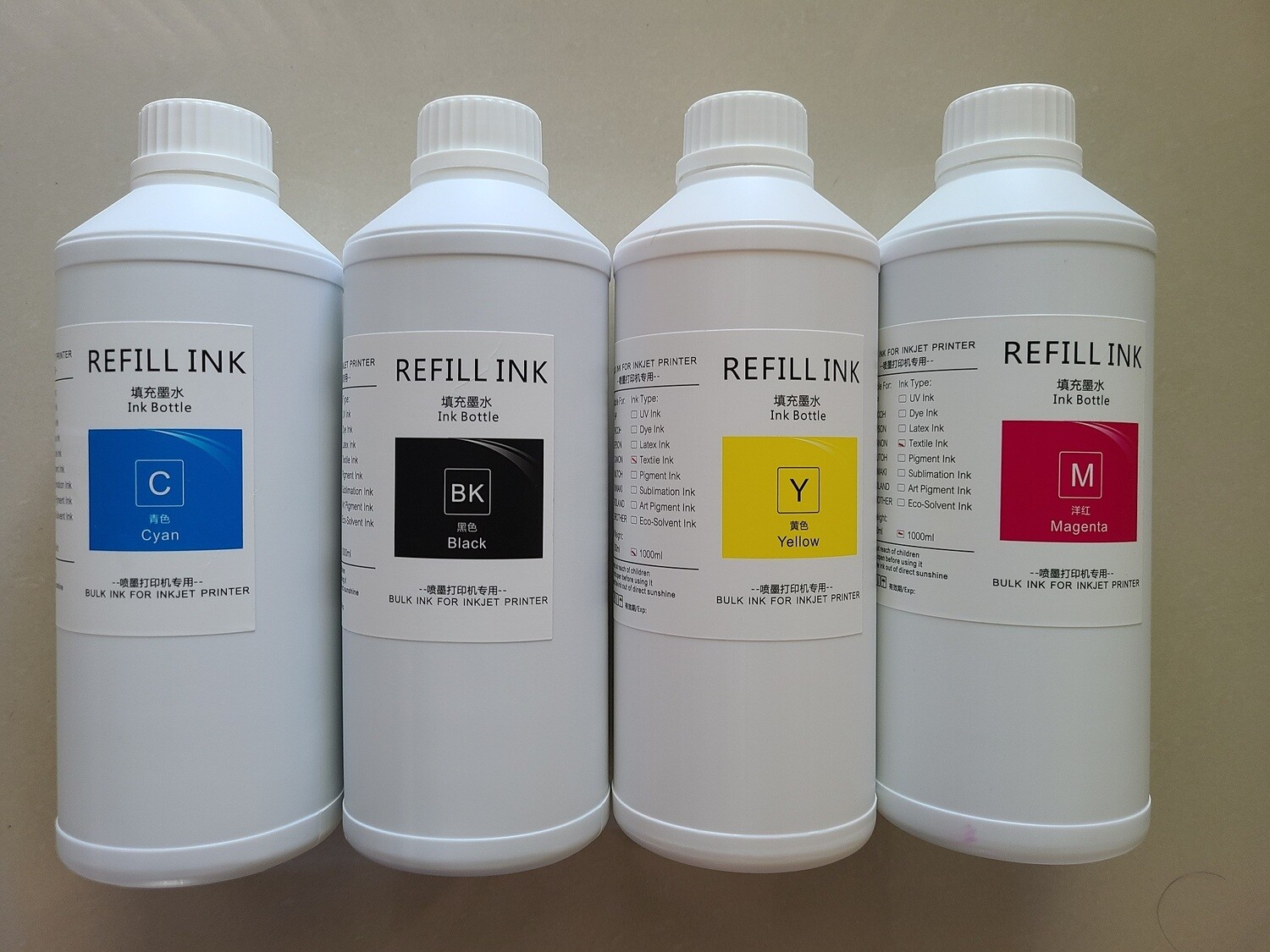 CMYK DTG Ink 4 Liter Set Special CMYK DTG Ink 4 Liter Set Special