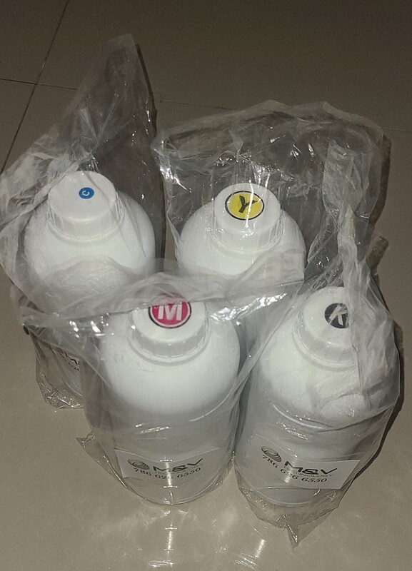 4 Color 1000ml ink CMYK no white, for Anajet mPower and Ricoh Ri Printers.