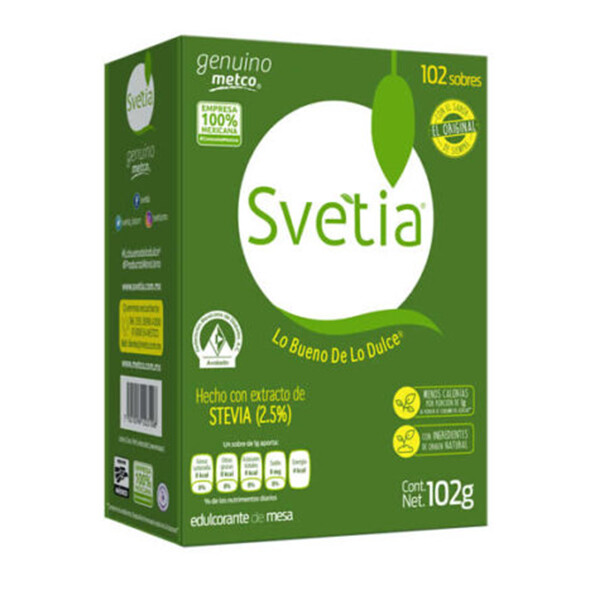 Stevia endulzante sin calorias Svetia  / 2000 sobres
