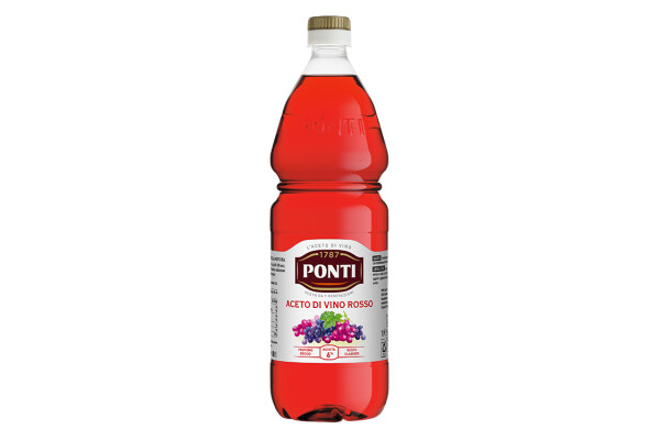Vinagre de Vino Rojo Ponti Pet 1,000 ml/ 12 unidades