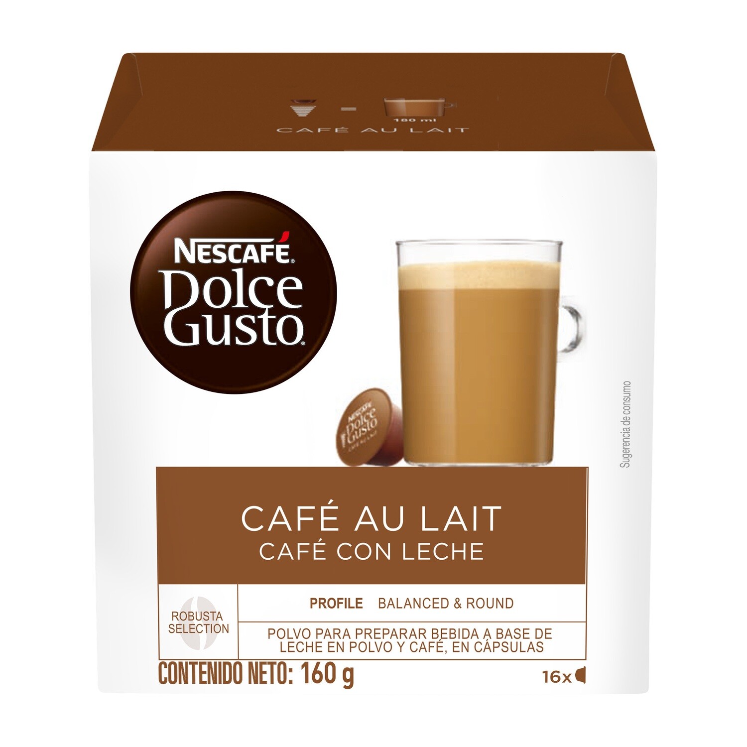 Dolce Gusto Café con Leche / 3 unidades