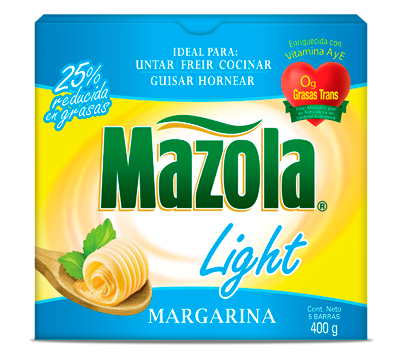 Margarina Mazola Light en barra 400 grm / 24 unidades