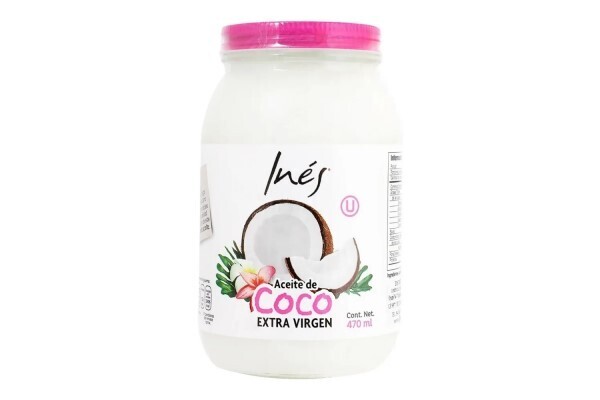 Aceite de Coco Extra Virgen Ines 470 ml / 6 unidades