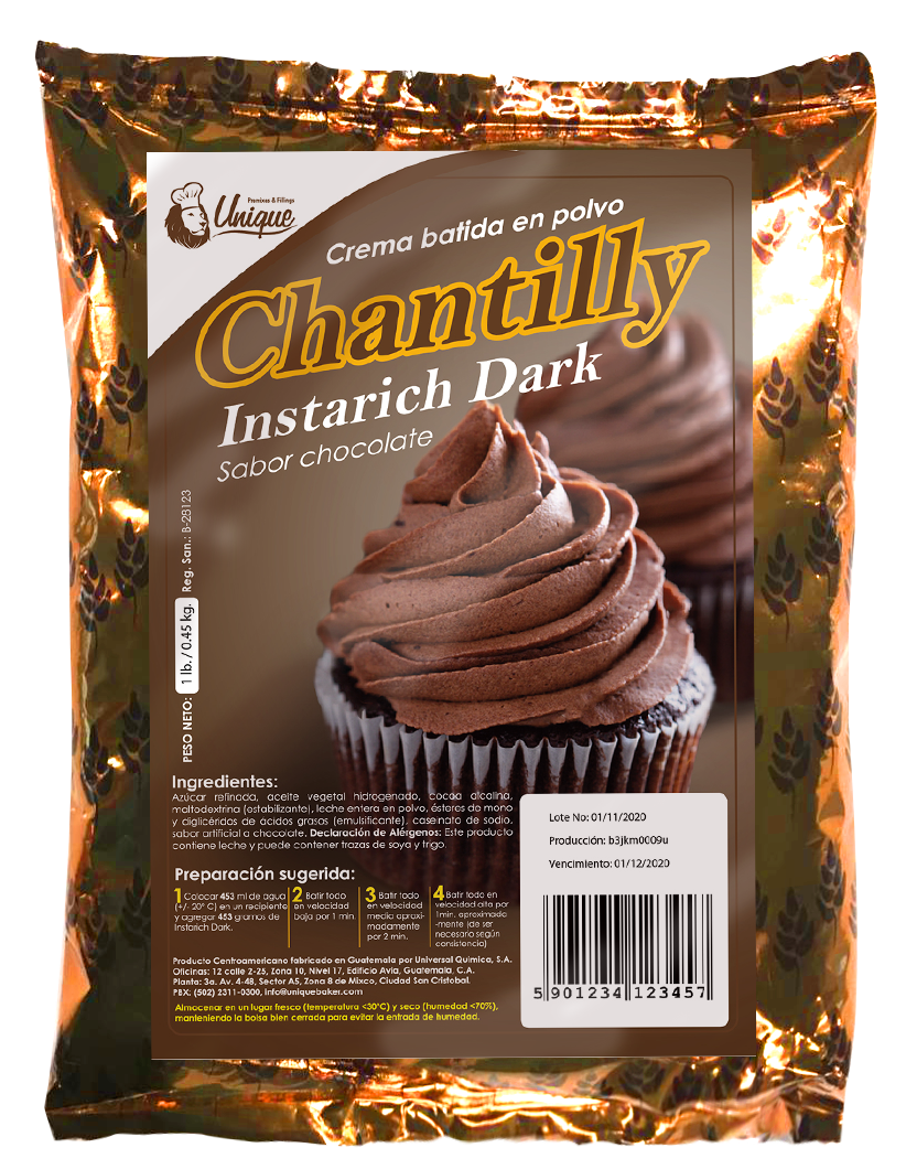 Crema Batida Instarich Dark de Chocolate 1 lb