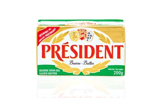 Mantequilla President con sal 200 grm / 6 unidades