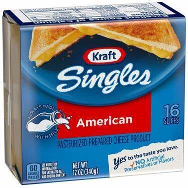 Queso americano rebanado Kraft 12 onzas / 12 unidades