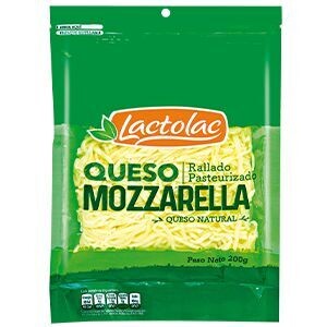 Queso Mozzarella rallado Lactolac 200gr / 5 unidades