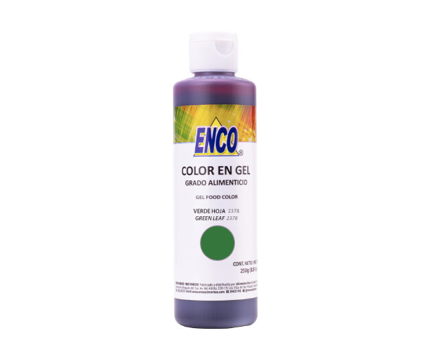 Colorante verde hoja en gel 250 ml Enco