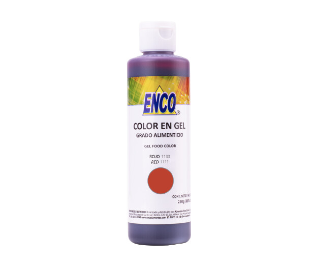 Colorante rojo en gel 250 ml Enco