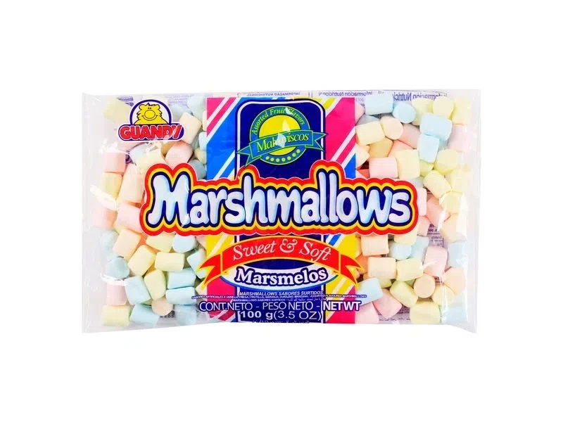 Mini marshmallow color 100 gramos / Caja 24