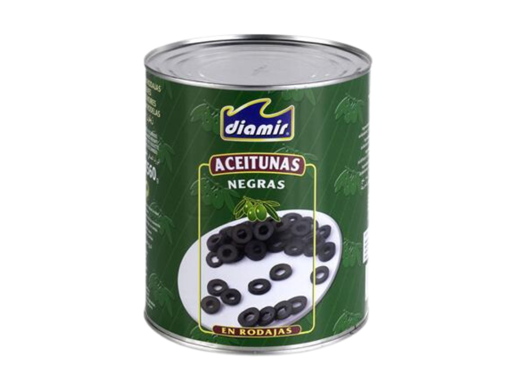 Aceitunas negras rodajadas lata 3kg Diamir