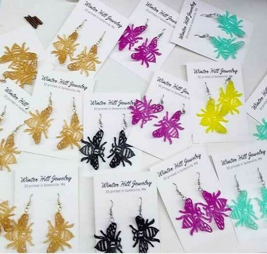 Earring - printed acrylic bee