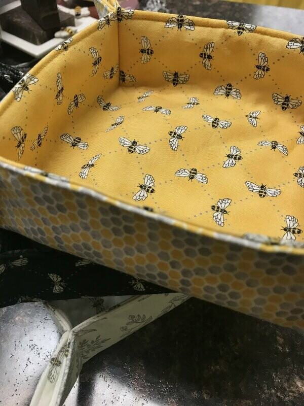 Bee Fabric Tray (~8")