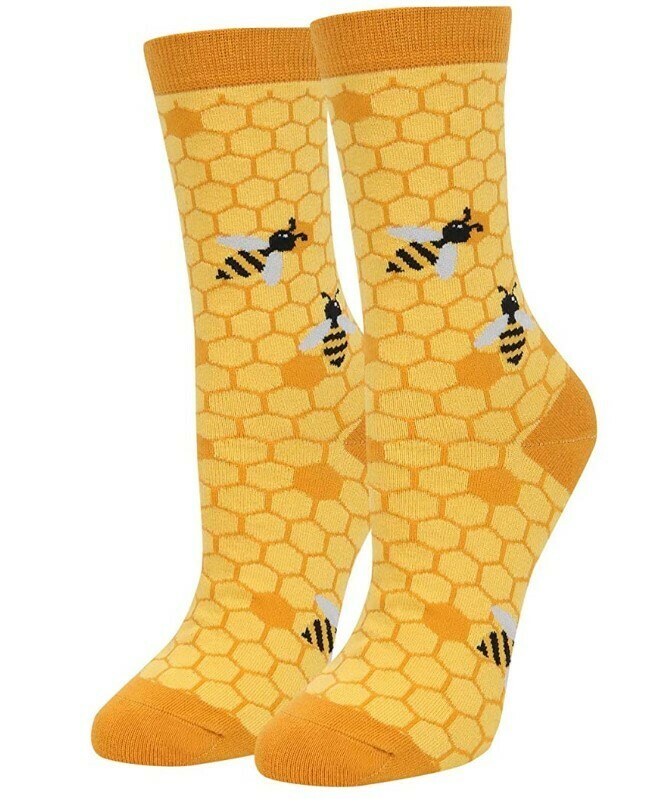 Sock Fun Yellow Honeycomb Crew Sock