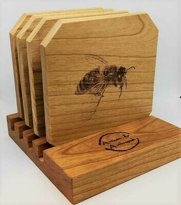 Wooden Bee Coasters