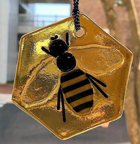 Infused Glass Honeybee Ornament