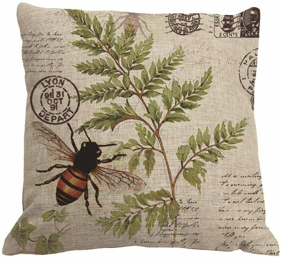 Bee on Fern with Stamps