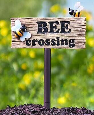 Bee Crossing Garden Stake