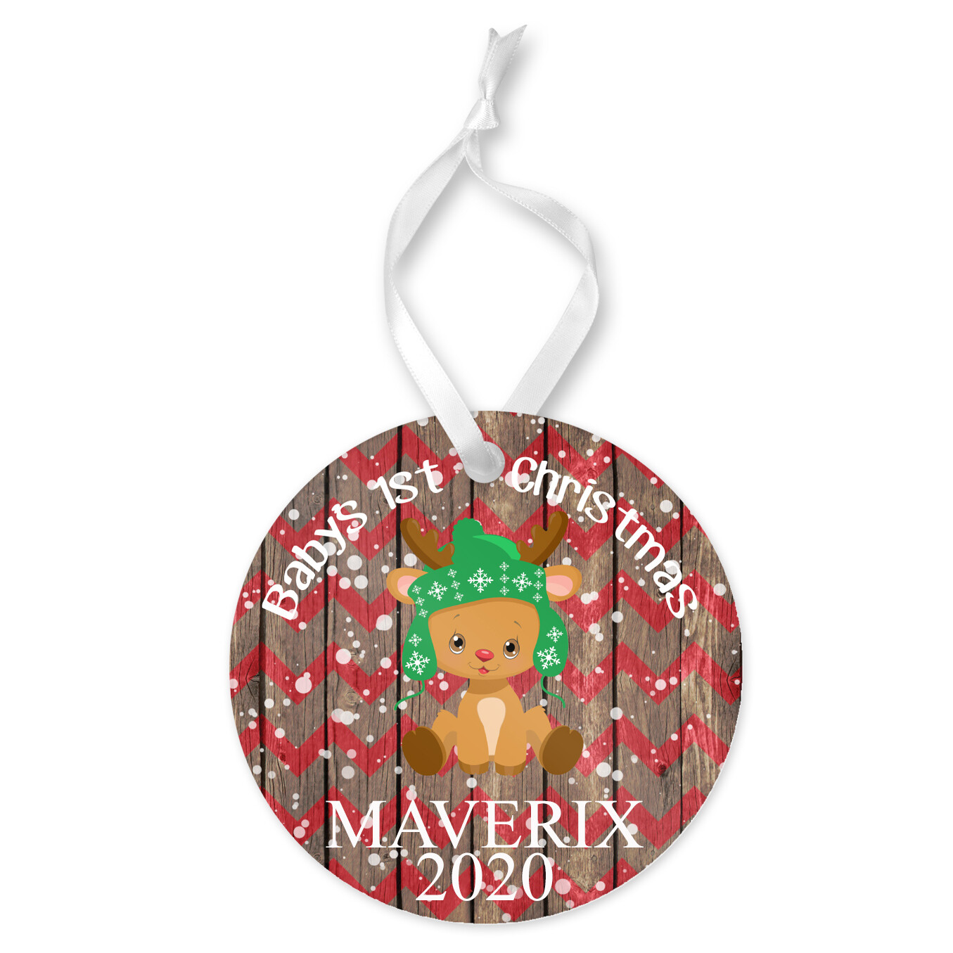 baby's first christmas deer ornament