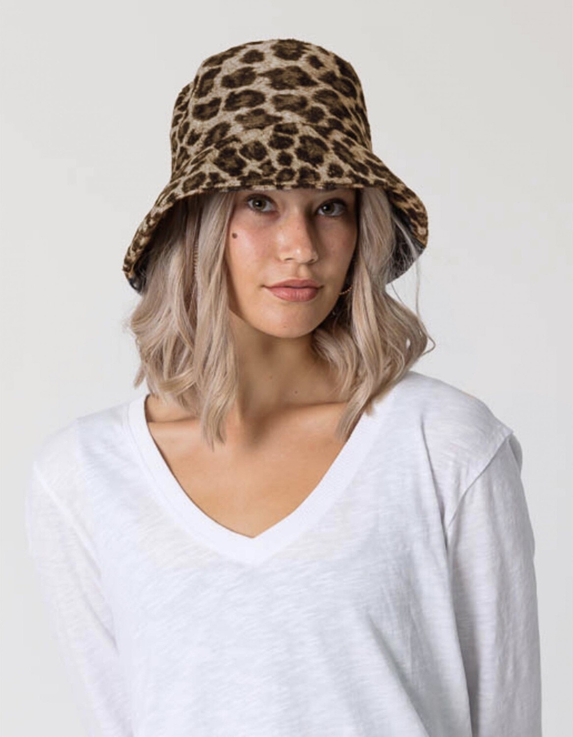 Stella + Gemma Bucket Hat Brown Leopard