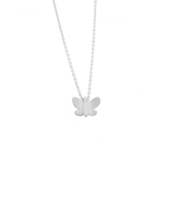 Silberner Schmetterling mit silber Ösenkette