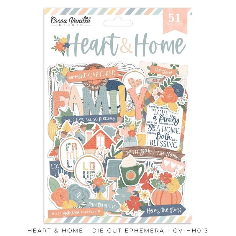 Cocoa Vanilla Studio Heart &amp; Home Die Cut Ephemera (Choice of 3)